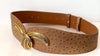 1980s Leather Gold Buckle Belt