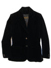 1970s Fitted Black Velvet Blazer