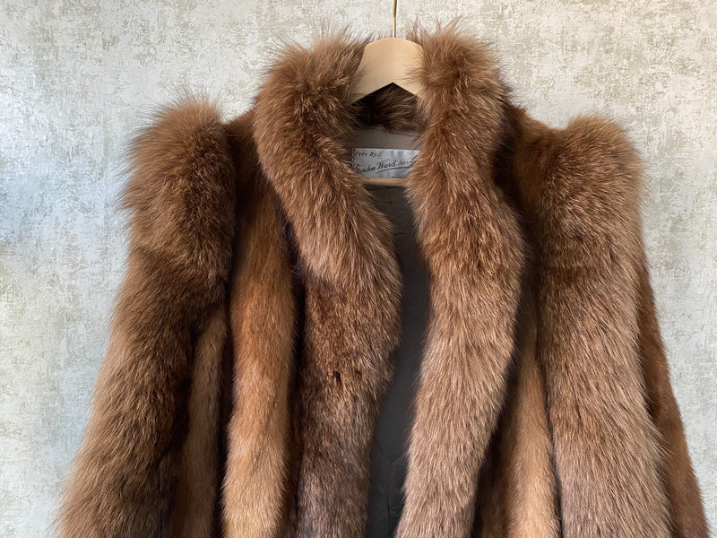 1980s Puff-Shoulder Fur Coat