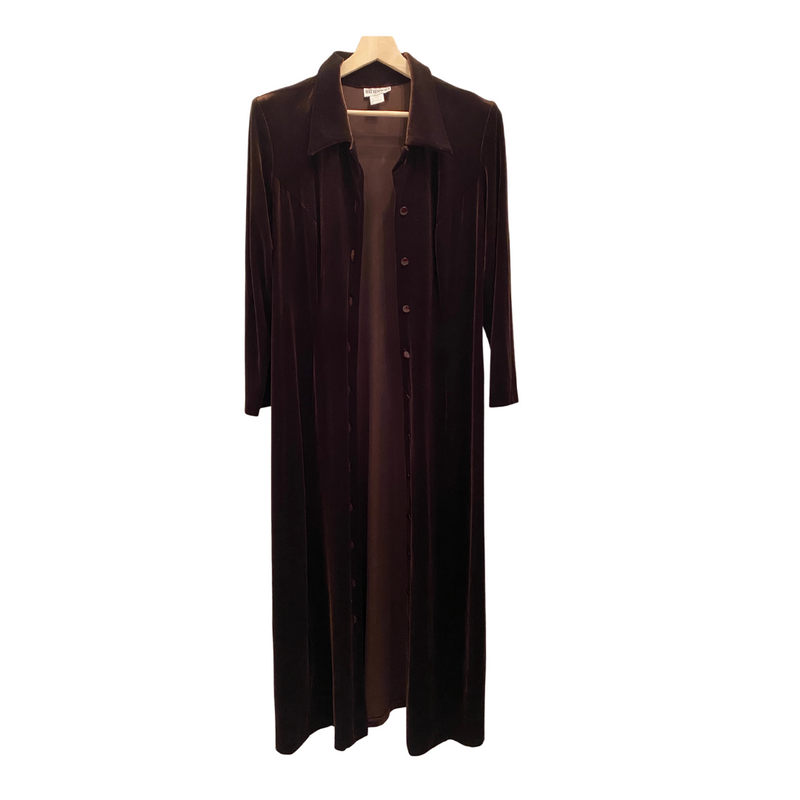 1980s Brown Velvet Duster