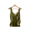 1980s Lime Green Satin Gown